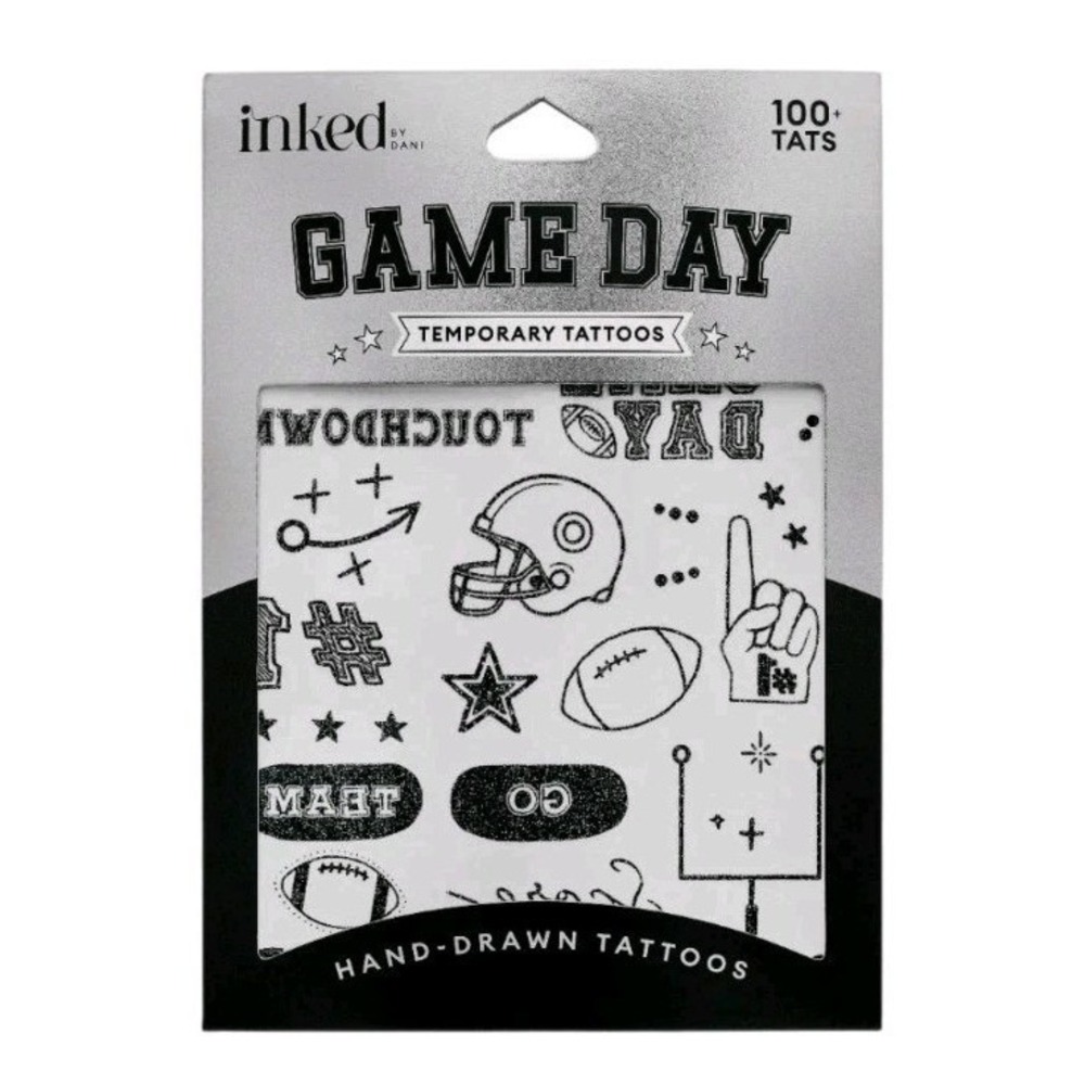 Inked by Dani Game Day Touchdown Football Temporary Tattoos